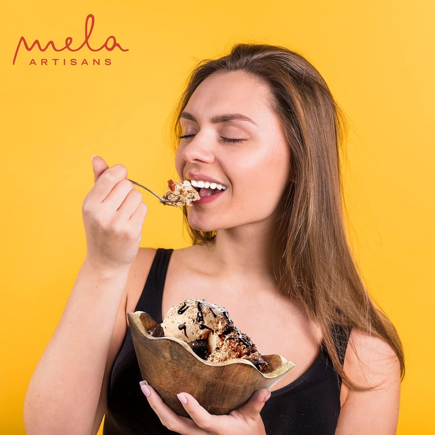 Mango Wood Scalloped Bowl, 12 Inch Decorative Fruit & Serving Bowl, Natural Grain Finish, Handcrafted Home Decor