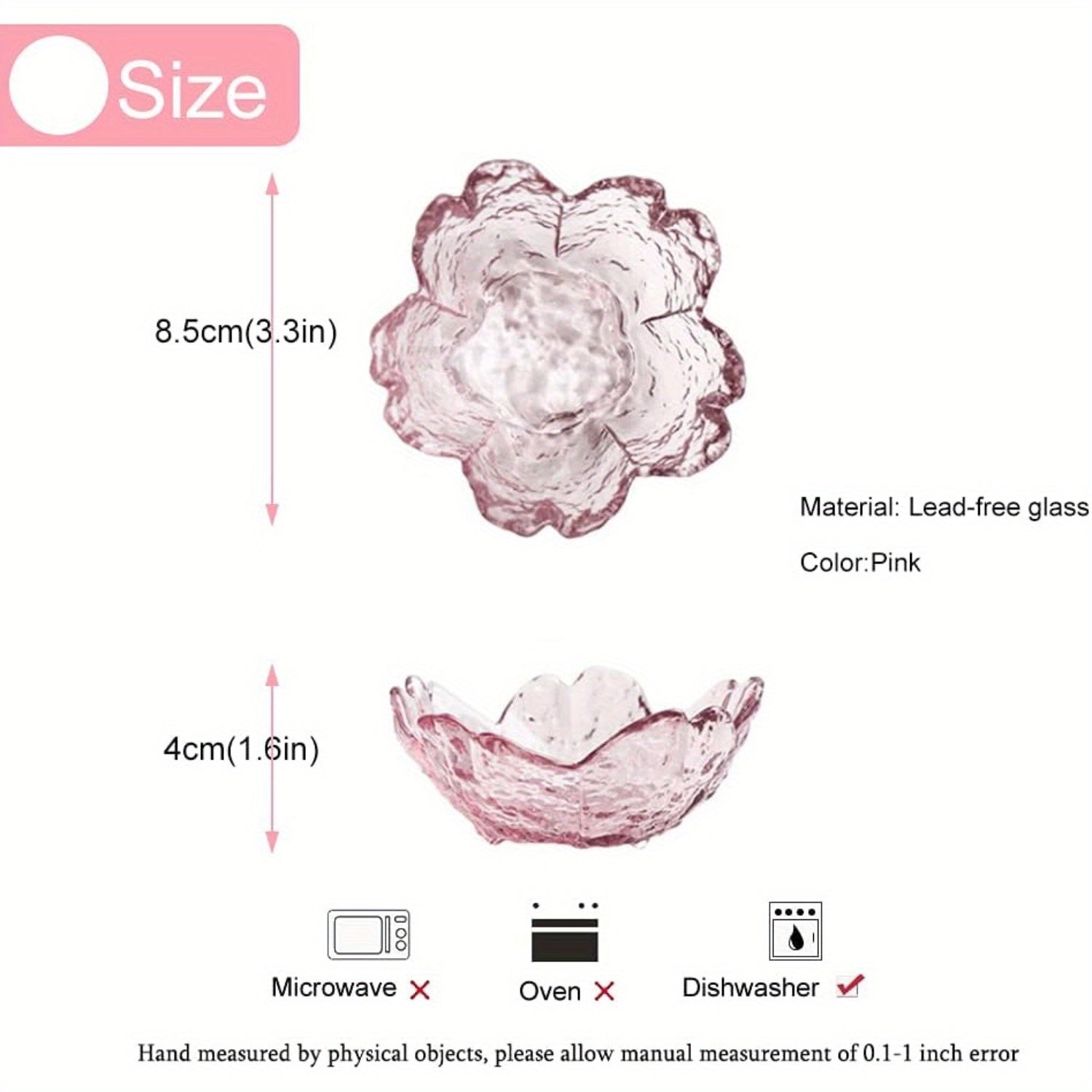 Seasoning bowls with Golden rim, Pink Cherry Flower Crystal Glass Appetizer Plates dipping bowls ice cream bowls Sushi, pink glass plates mini bowls for charcuterie board