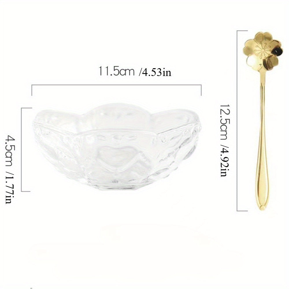 Creative Gold-rimmed Glass Bowl Bird'S Nest Soup Bowl Cup Household Colorful Salad Bowl Dessert Bowl Set