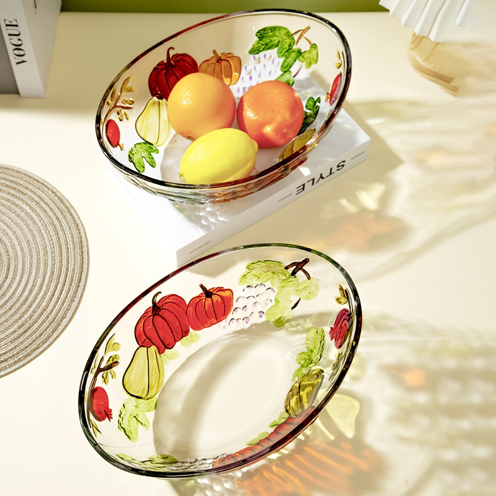 Oval Glass Murano-Style Decorative Bowl, 11.5\