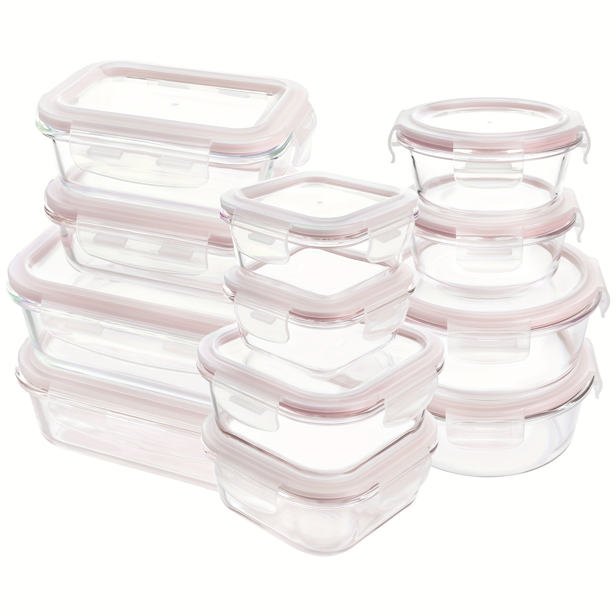 24Pcs (12 Lids+12 Glass Bowl) Borosilicate Glass Food Storage Containers with Airtight Lids, Ideal for Meal Prep, Lunches - Microwave and Dishwasher Safe