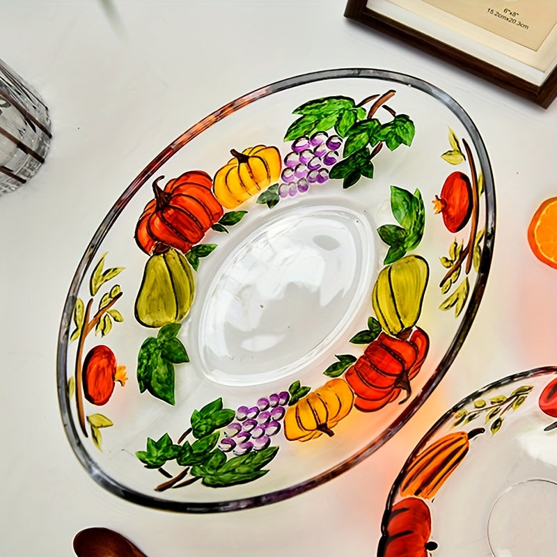 Oval Glass Murano-Style Decorative Bowl, 11.5\