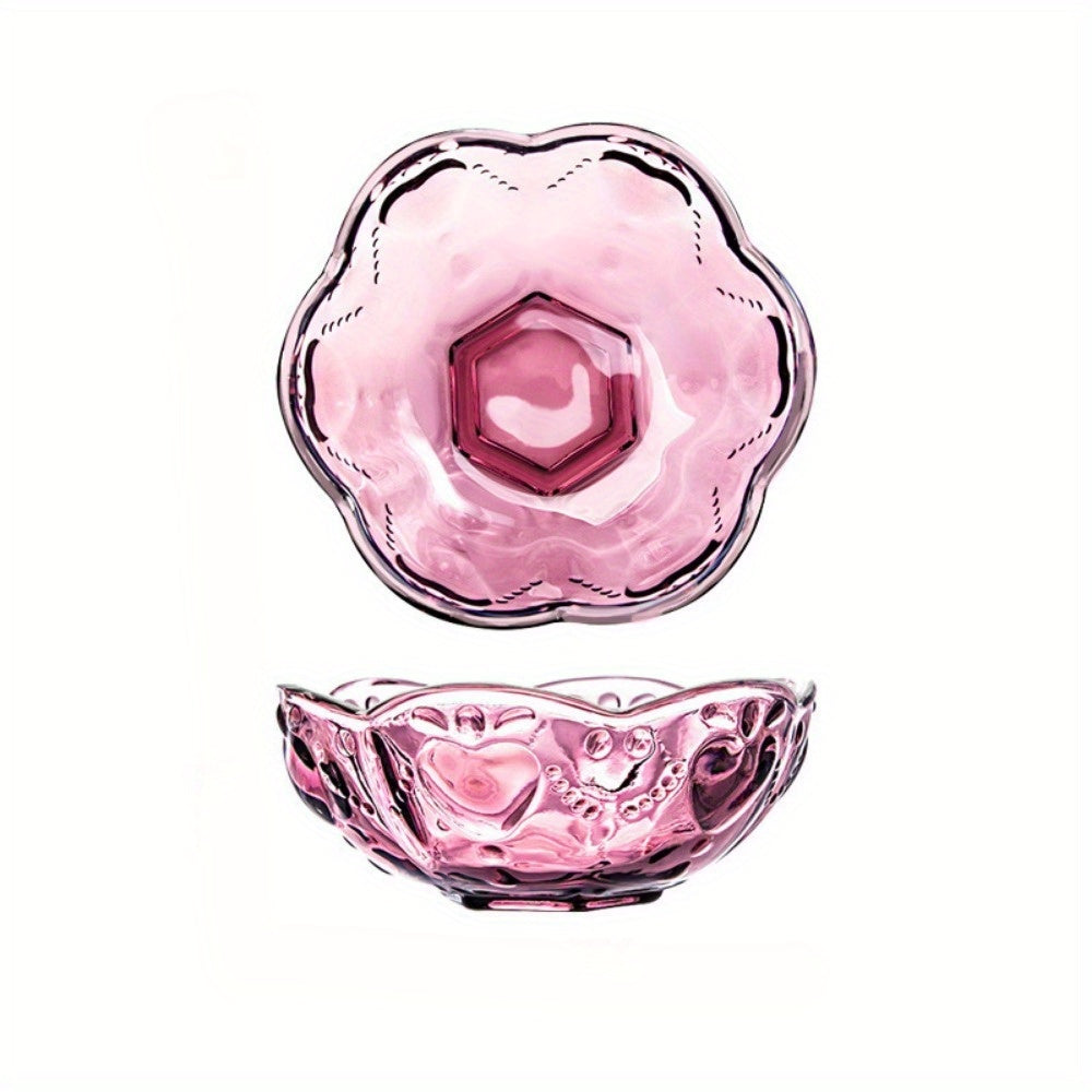 Creative Golden-rimmed Glass Bowl Bird's Nest Soup Bowl Cup Household Colorful Salad Bowl Dessert Bowl Set