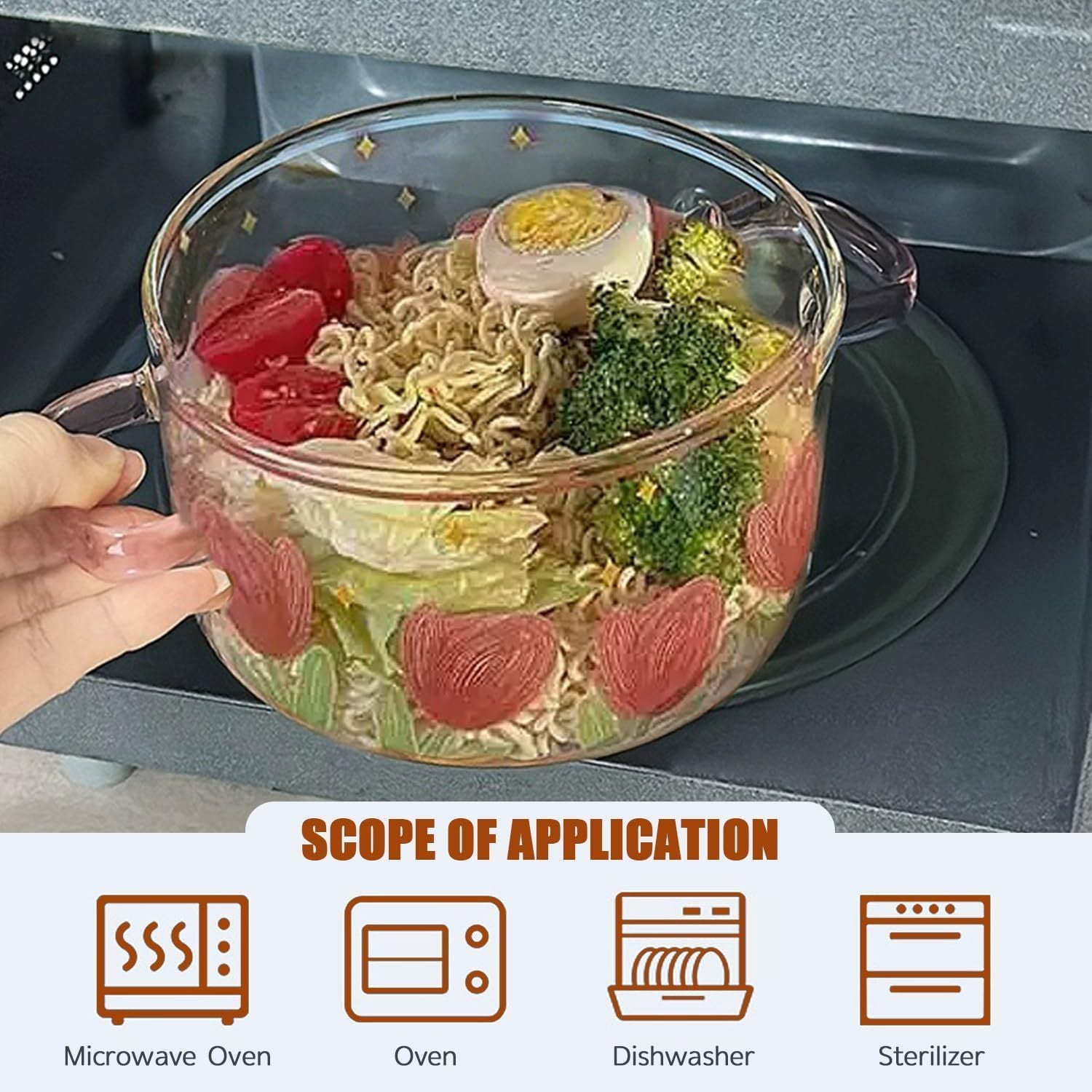 Microwave-safe High Borosilicate Transparent Glass Bowl, Suitable For Cooking\u002F Hot Pot\u002F Oven - Women'S Kitchen Decor Gift, Durable Tableware, Transparent Pasta\u002F Pizza\u002F Soup\u002F Pudding Pot, Perfect Kitchen Utensil