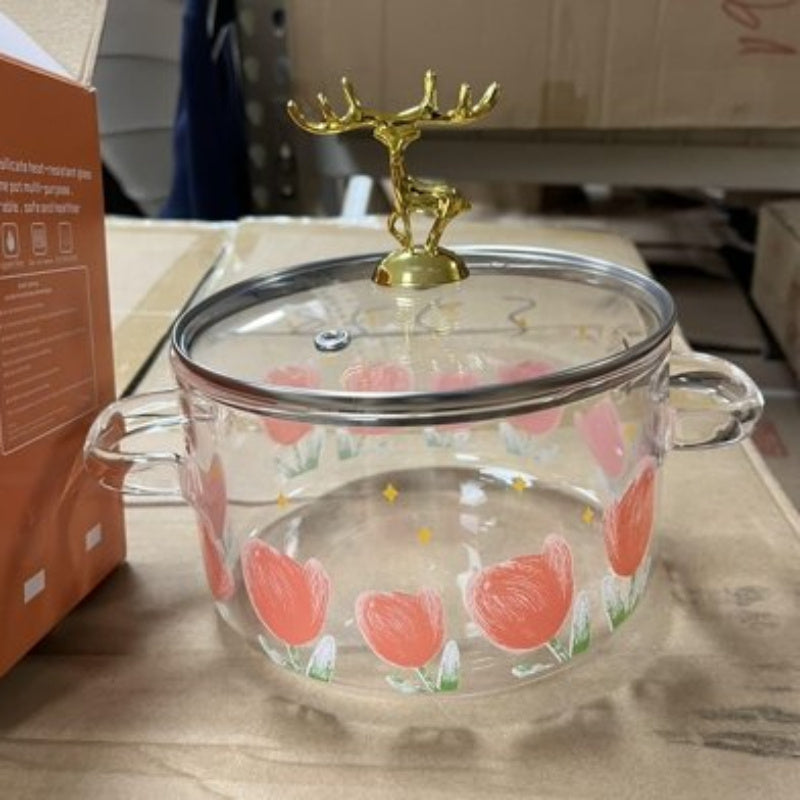 Microwave-safe High Borosilicate Transparent Glass Bowl, Suitable For Cooking\u002F Hot Pot\u002F Oven - Women'S Kitchen Decor Gift, Durable Tableware, Transparent Pasta\u002F Pizza\u002F Soup\u002F Pudding Pot, Perfect Kitchen Utensil