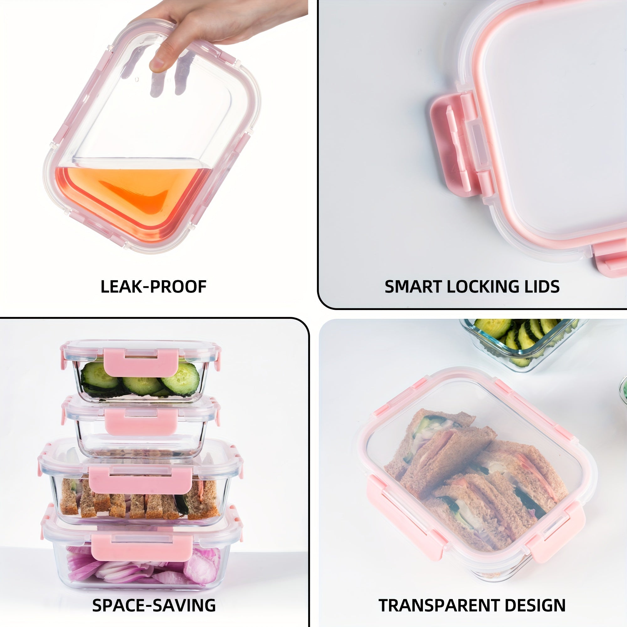 24Pcs (12 Lids+12 Glass Bowl) Borosilicate Glass Food Storage Containers with Airtight Lids, Ideal for Meal Prep, Lunches - Microwave and Dishwasher Safe