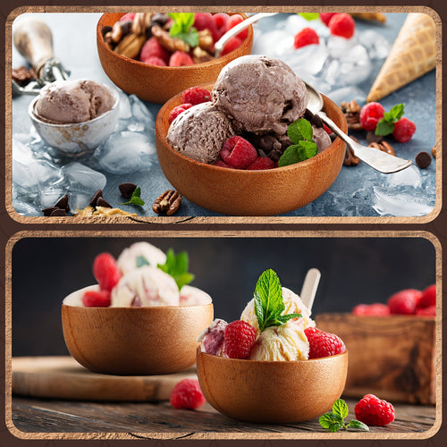 10pcs Acacia Wooden Bowls Small Calabash Bowls Round Wood Salad Bowl Hand Carved Calabash Dip Tray for Serving Popcorn Pasta Candy Cereal Coconut Nuts Sauce Appetizers Kitchen 3 Inch, Kitchen Accessories, Appetizer Plates, Natural Wood Design, Rustic