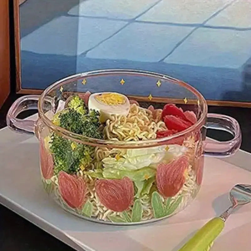 Microwave-safe High Borosilicate Transparent Glass Bowl, Suitable For Cooking\u002F Hot Pot\u002F Oven - Women'S Kitchen Decor Gift, Durable Tableware, Transparent Pasta\u002F Pizza\u002F Soup\u002F Pudding Pot, Perfect Kitchen Utensil