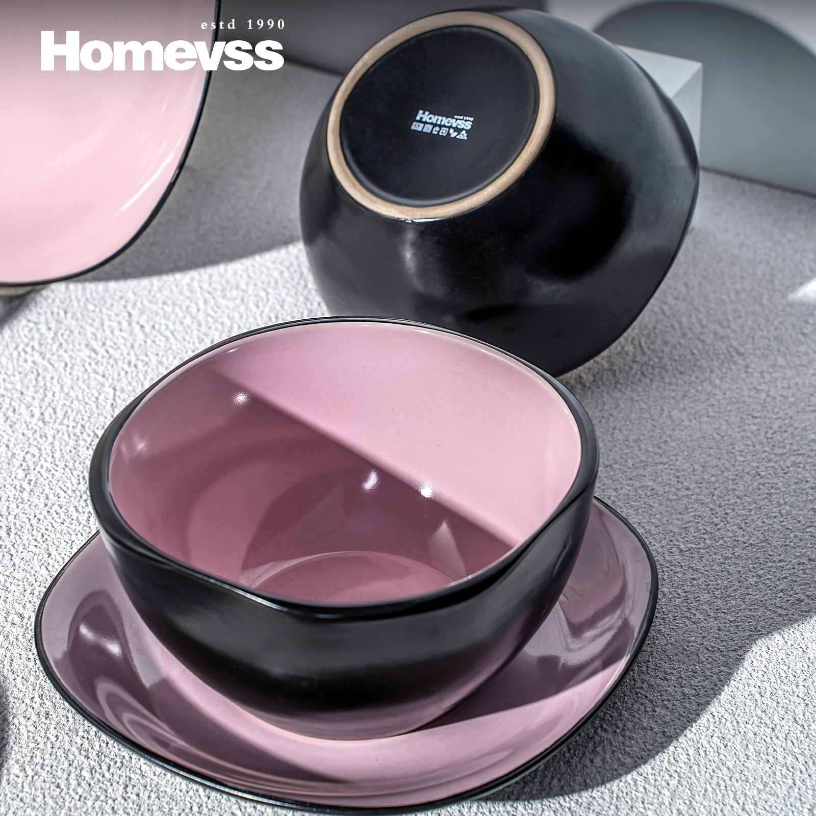 16pcs Square Ceramic Dinnerware Set | 4-Person Dinner Set with Dual-Tone Glaze, Dishwasher & Microwave Safe, Modern Square Plates & Bowls for Everyday Use