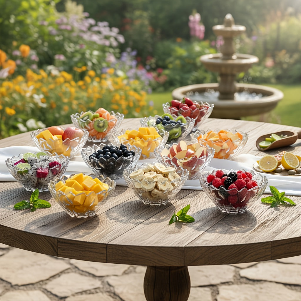 Set Of 2-34oz Glass Bowls for Kitchen Prep, Modern Round Serving Dishes for Dessert, Salad, Fruit, Pudding, Candy, Cereal, Ice Cream, Bowls