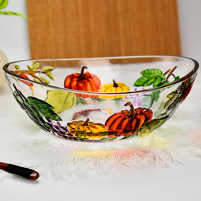 Oval Glass Murano-Style Decorative Bowl, 11.5\