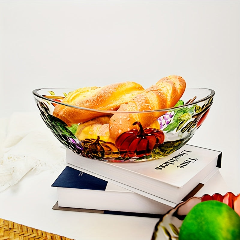Oval Glass Murano-Style Decorative Bowl, 11.5\