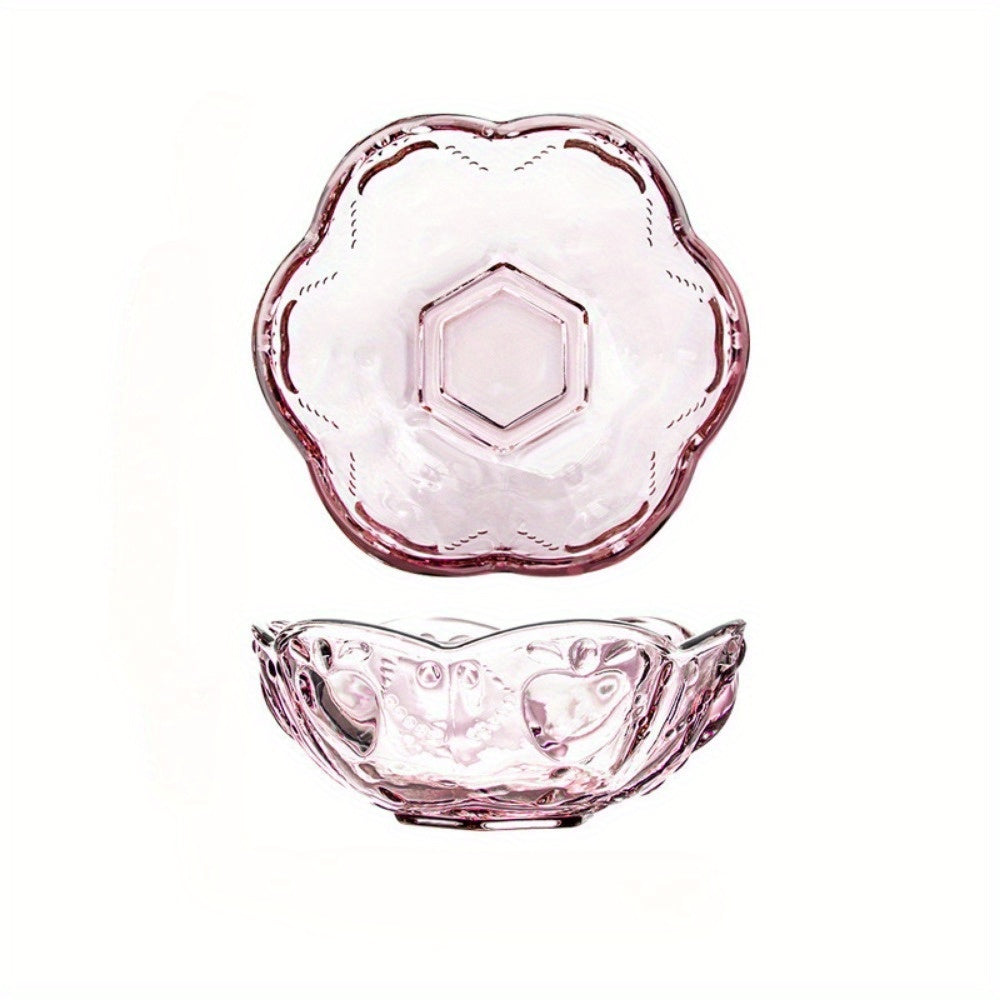 Creative Golden-rimmed Glass Bowl Bird's Nest Soup Bowl Cup Household Colorful Salad Bowl Dessert Bowl Set